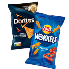 Doritos zak à 170/185 gram
of Lay’s wokkels zak à 100 gram